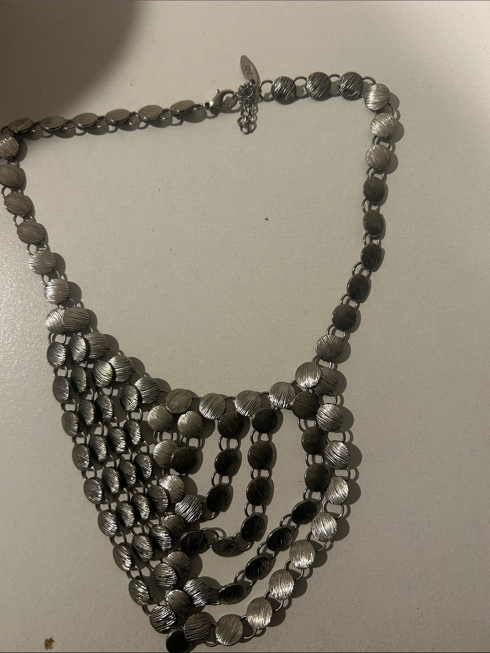 New York & Company Silver-Tone Layered Disc Bib Necklace - Women